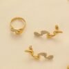 European and American Gold Water Drop-Shaped Alloy Necklace Three-Piece Set, Middle Eastern Jewelry Set