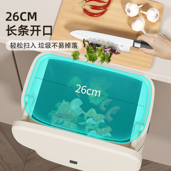 Wall Mounted Kitchen Bin with Lid - Hanging Waste Bin for Cupboard Door