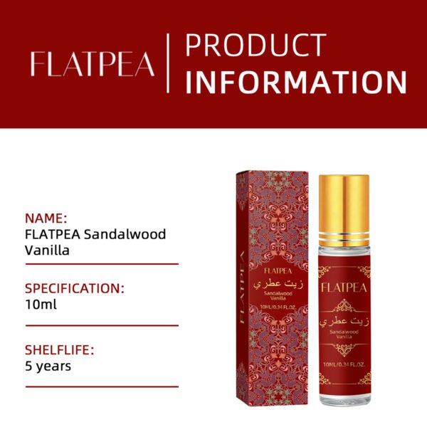 Arabic Perfume Oil Sandalwood Long-Lasting Fragrance Roll-On 10ml, Middle Eastern Alcohol-Free Natural Essential Oil
