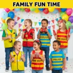 Kids Role-Play Vest Costume Set - Firefighter, Police, Engineer & More (7 Styles)