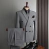 Double-Breasted Suit Set for Men, Formal Business Casual Slim Fit Plus Size Wholesale Wedding Blazer, High-End Feel