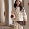 Girls' Pajamas Autumn Winter Thickened Fleece-Lined Floral Home Wear