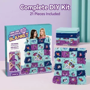 DIY Knotted Quilt Craft Kit - Handmade Patchwork Blanket for Kids