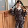 Girls' Pajamas Autumn Winter Thickened Fleece-Lined Floral Home Wear