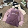Outdoor Children's Mountain Series Multi-Color Patchwork Stretch Sports Thermal Long Sleeve T-Shirt