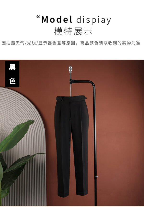 Italian-Style Gentleman Casual Suit Pants Naples Straight-Leg Men's Fashion Retro Commuter