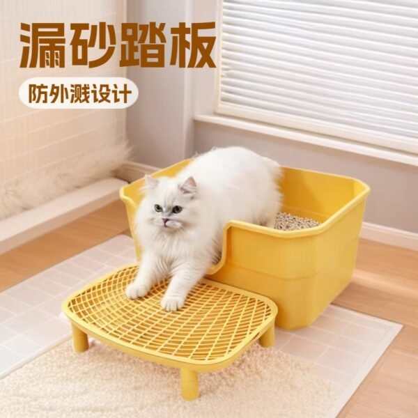 Cat Litter Box Mat, Sand Leakage Prevention Board, Extra Large Anti-Splash Cat Toilet Step Mat