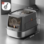 Stainless Steel Cat Litter Box, Fully Enclosed, Removable, Easy to Clean, Large Anti-Splash and Odor-Proof