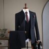 2025 Autumn and Winter Suit Men's High-End Double-Breasted Striped Suit Men's Suit Casual Groom's Wedding Dress