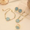 Cross-Border Ethnic Devils Eye Bracelet Necklace Four-Piece Jewelry Set