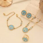 Cross-Border Ethnic Devils Eye Bracelet Necklace Four-Piece Jewelry Set