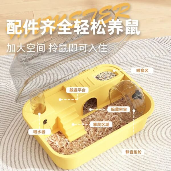 Plastic Hamster Cage Transparent Panoramic Luxury Villa Golden Hamster Double-Layer Extra-Large Space Three-Line Rat Pet Supplies