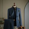 Striped Suit Set for Men, Business Formal Wear, Groomsman Attire, Wedding Groom Suit Jacket, Short Suit