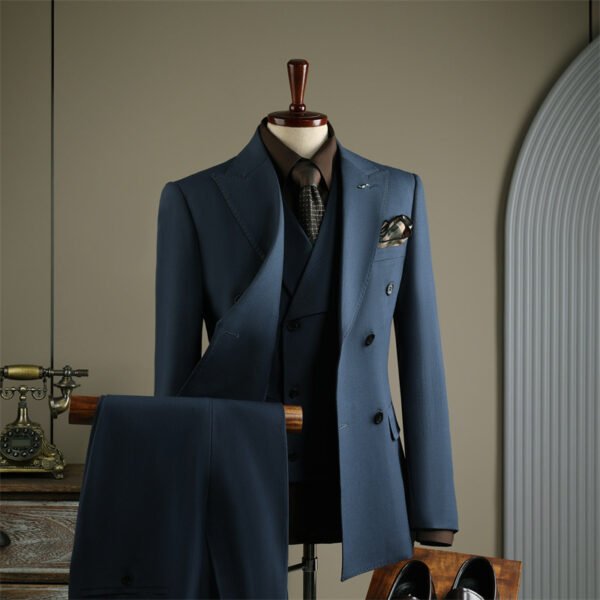 Striped Suit Set for Men, Business Formal Wear, Groomsman Attire, Wedding Groom Suit Jacket, Short Suit