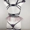 Cross-border foreign trade European and American new sexy lingerie sexy women's mesh embroidery three-piece lingerie sexy suit wholesale