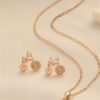 Copper Gold-Plated Zircon Bicycle Necklace Clavicle Chain Set