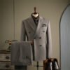 Striped Suit Set for Men, Business Formal Wear, Groomsman Attire, Wedding Groom Suit Jacket, Short Suit