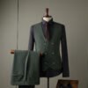 Double Row Brown Suit Men's Business Groom Wedding Dress Groomsmen Slim Suit