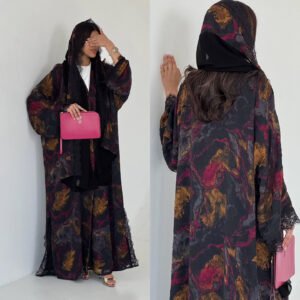 HY160 كارديجان الحجاب المطبوع بنمط الرسم الزيتي العتيق