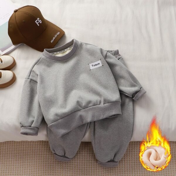 Kids Fleece-Lined Sweatshirt Set - Sports Two-Piece, Boys & Girls