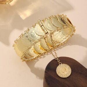 Middle Eastern Cross-Border Vintage Coin Bracelet, Gold-Plated Ethnic Style