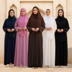LN986 Bowknot Embroidered Long Sleeve Cardigan and Headscarf Set