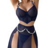 Foreign Trade Sources Europe and the United States New Sexy Underwear Sexy Women's Cross-Border Mesh Split Dress Suit