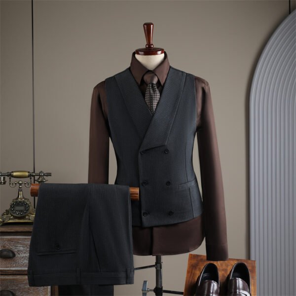 Striped Men's Suit Set – Business Casual Formal Wedding Banquet Suit (Plus Sizes M-7XL)