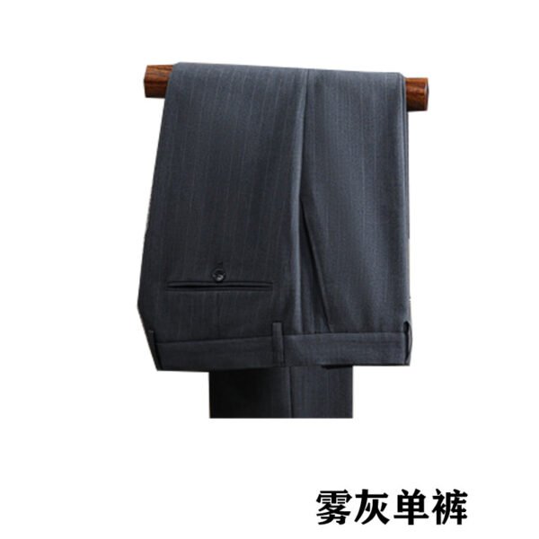 Fog gray (single pants) Blue Double-Breasted Suit Men's Formal British Fashion Wedding Groomsman Suit Business Casual Suit Men's Clothing