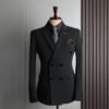 Double-Breasted Suit Set for Men, Formal Business Casual Slim Fit Plus Size Wholesale Wedding Blazer, High-End Feel