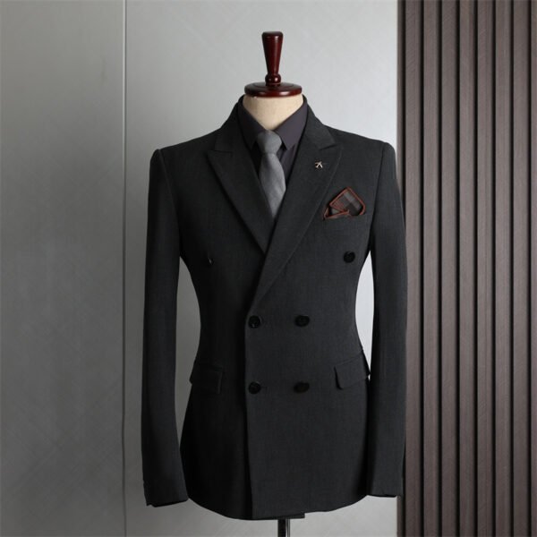 Double-Breasted Suit Set for Men, Formal Business Casual Slim Fit Plus Size Wholesale Wedding Blazer, High-End Feel