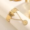 Xiyin Hot-Selling Ancient Coin Gold-Plated Bracelet, High-End Jewelry, Retro Ethnic Style Bracelet, Cross-Border Jewelry Wholesale