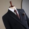 2025 Autumn and Winter Suit Men's High-End Double-Breasted Striped Suit Men's Suit Casual Groom's Wedding Dress