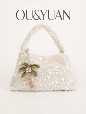 Sequin Palm Tree Pendant Handbag — Luxury Underarm Crossbody