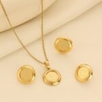 Vintage Light Luxury Coin Jewelry Set Necklace Earrings Ring