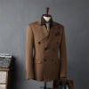 Men's Double-Breasted Suit Business Formal Wear Korean Groomsmen Wedding Groom Jacket