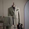 Double Row Plaid Suit Men's Business Formal Groomsman Wedding Groom Suit Jacket