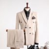 Double-Breasted Suit Set for Men, Formal Business Casual Slim Fit Plus Size Wholesale Wedding Blazer, High-End Feel
