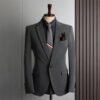 Plus Size Men's Business Casual Slim Wedding Groomsmen Dress Suit
