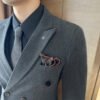 Suit Men's Suit Business Formal Wear Black Double-Breasted Wedding Suit Men's Autumn and Winter New Wedding Dress