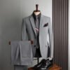 Plus Size Men's Business Casual Slim Wedding Groomsmen Dress Suit