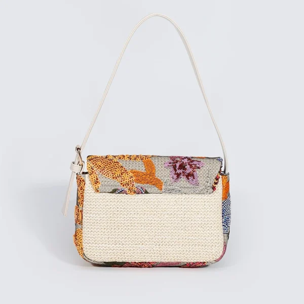 Cross-Border Sequin Embroidered Armpit Bag Summer Small Fragrant Straw Woven Women's Bag Fashionable Niche Shoulder Bag