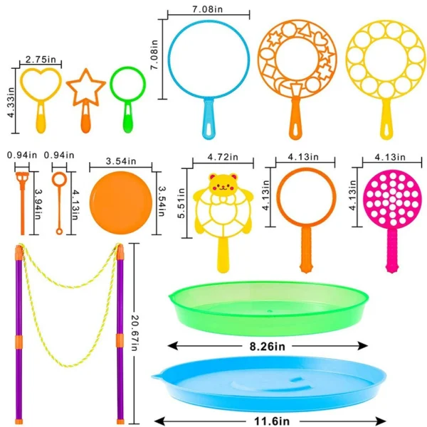 O1CN01SN0LB22EcQeP6teOK_2222124958765-0-cib.jpg_ Bubble Wand Tool Set - Kids Multi-Hole Bubble Blowing Toy (Assorted Sizes)