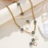Cross-Border Fashion Devil's Eye Necklace Four-Piece Set, European and American Light Luxury