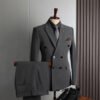 Double-Breasted Suit Set for Men, Formal Business Casual Slim Fit Plus Size Wholesale Wedding Blazer, High-End Feel