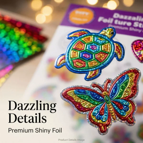 3D DIY Aluminum Foil Sticker Art Set - Kindergarten Craft Scene Kit