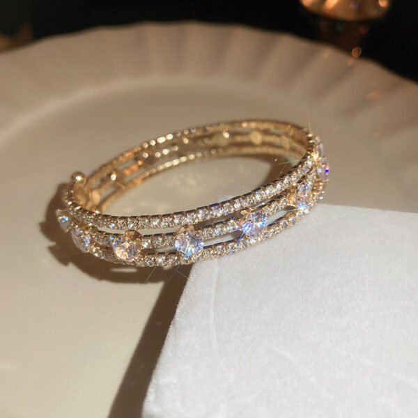 Zircon Openwork Cuff Bracelets - Wide Adjustable Statement Bangle Collection