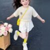 O1CN01Syi0Z01CSEQl0fYRj_2218561860079-0-cib Girls' Summer Striped Short-Sleeve T-Shirt, Casual Rainbow Stripe Design