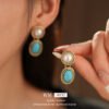 Vintage Turquoise & Pearl Jewellery - Sterling Silver Pin Stud Earrings and Necklaces