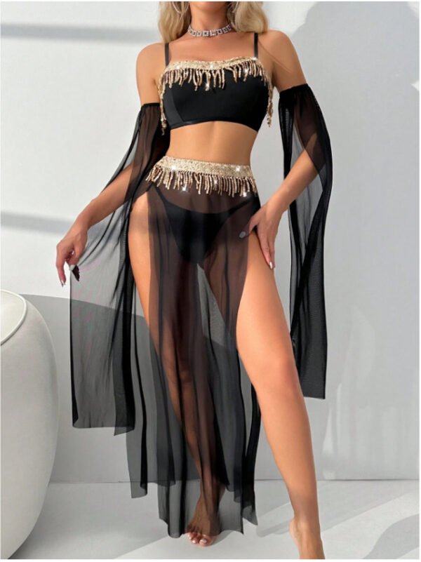 Cross-Border Foreign Trade European and American New Sexy Lingerie Sexy Women's Rhinestone Tassel Chain Dance Outfit Sexy Set